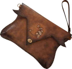 El Yapımı Ginkgo Yaprağı Desenli Deri Clutch Çanta (Kopya) (Kopya) - Copy